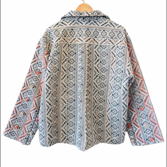 ANTHROPOLOGIE Verb Kellianne Bohemian Rug Tasseled Shirt Jacket Size L NEW - Picture 4 of 15